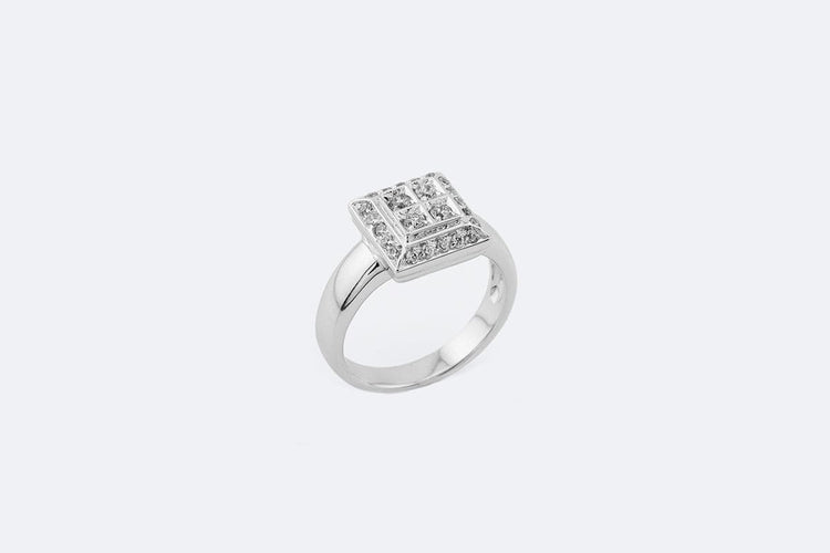 Bague 15 / Oro Bianco Bague en or blanc 18 carats et diamants 0,25 ct 58 Facettes ANL671