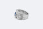 Ring Bandring van 18 kt witgoud met diamanten en saffier 58 Facettes anl830