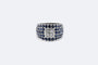 Bague Oro Bianco Bague bandeau en or blanc 18 ct avec diamants et saphirs 58 Facettes ANL921