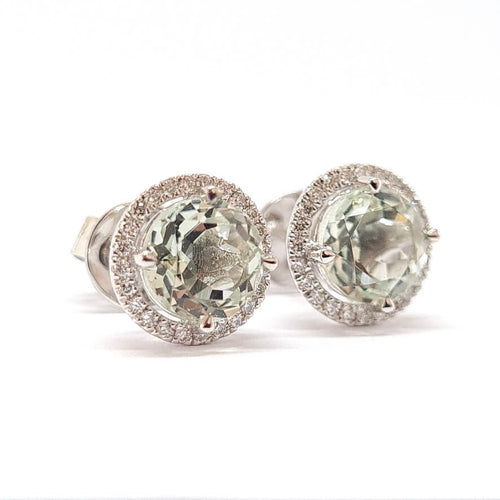 Küpe 18 ayar beyaz altından yapılmış, akuamarin ve pırlantalarla süslenmiş küpeler 58 Facettes