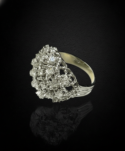 Bague Bague en diamants entrelacés des années 1950 58 Facettes