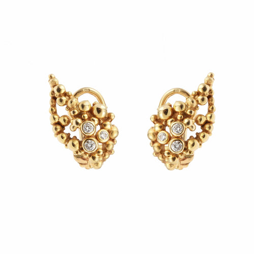 Boucles d'oreilles Boucles d'Oreilles Gilbert Albert, Or jaune & Raisin Diamants 58 Facettes BS160
