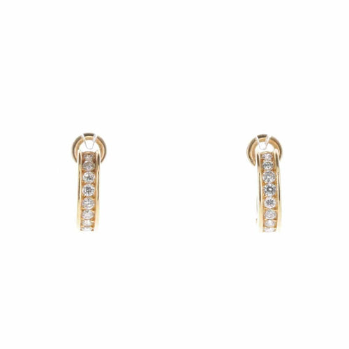 Boucles d'oreilles Chaumet - Boucles d’oreilles créoles en or jaune 18 K et diamants 58 Facettes 2.17582