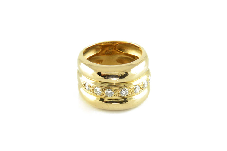 Bague 55 Bague jonc sertie de diamants en or jaune 18 carats 58 Facettes BO/150009