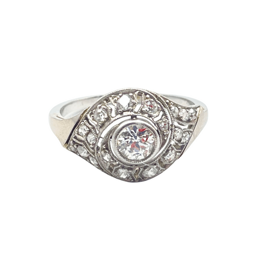 Bague 52 Bague Art Déco Diamants 58 Facettes