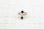 Bague 53 Bague 1900 en or jaune 18k et platine avec diamants et saphirs 58 Facettes 23604