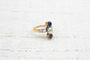 Bague 53 Bague 1900 en or jaune 18k et platine avec diamants et saphirs 58 Facettes 23604