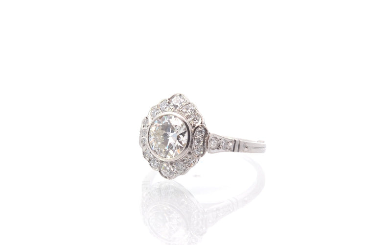 Bague 54 Bague vintage en platine avec diamants 1,06 ct 58 Facettes 25713 25489