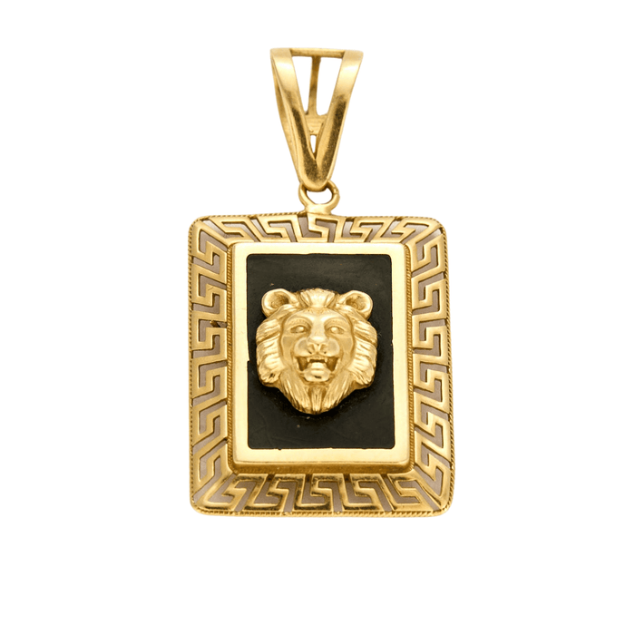 Pendentif Pendentif rectangulaire motif lion en or jaune 58 Facettes a definir