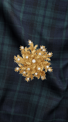 Broche Broche chardon en or jaune 18 carats et diamants 1,20 ct 58 Facettes BRO71