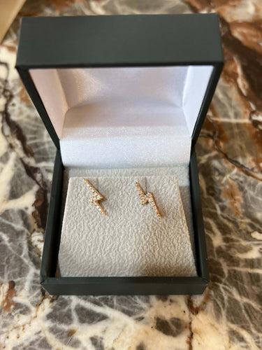 Boucles d'oreilles Boucles d'oreilles éclair en or rose 18 carats et diamants 58 Facettes BO224