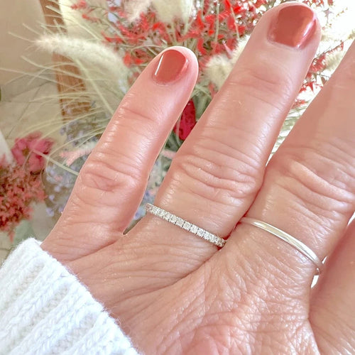 Bague 56.5 Bague Alliance Américaine Diamants 0,82 carat 58 Facettes AA 1712