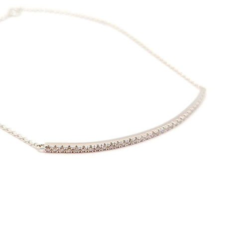 18-carat white gold barrette bracelet and diamonds 58 Facettes