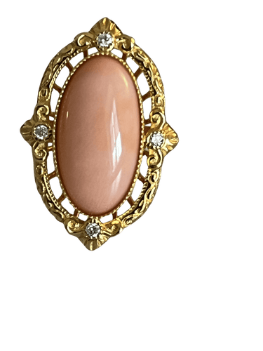 Bague 53.5 Bague Or Jaune Corail Diamants 58 Facettes LOT 6096