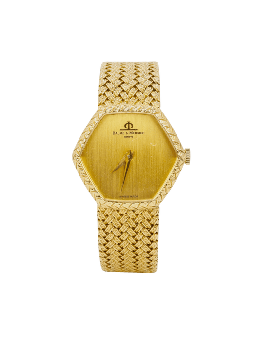 BAUME & MERCIER - Reloj antiguo de oro amarillo eslabón trenzado