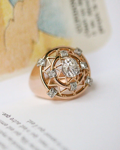Ring 52 Domring „Constellation“ aus Roségold und Diamanten 58 Facettes C2188