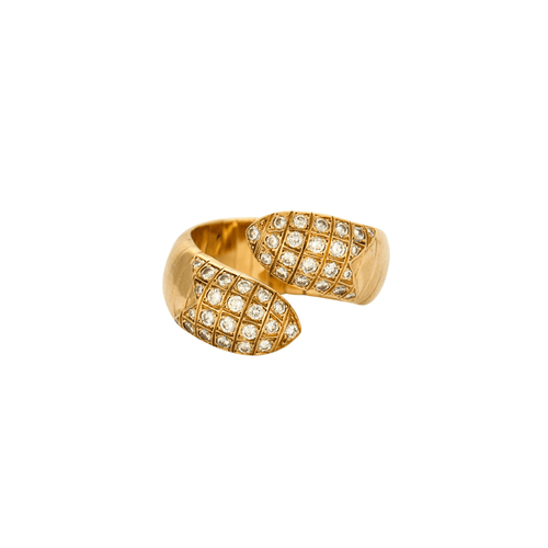Bague 57 CHAUMET PARIS – Plume – Bague ouverte en or jaune diamants 58 Facettes