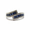 Ring 54 Link ring in 18-carat white gold set with sapphires and diamonds 58 Facettes