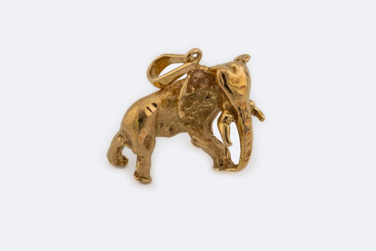 Pendentif Oro Giallo Pendentif éléphant en or jaune 18 kt 58 Facettes cnd29