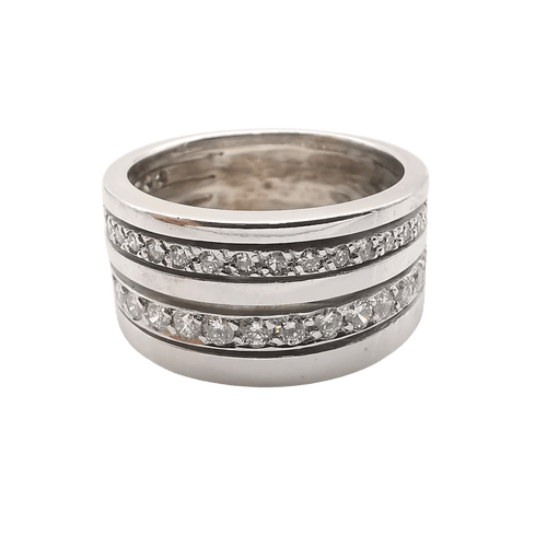 Bague 52 Bague en or blanc diamants 58 Facettes