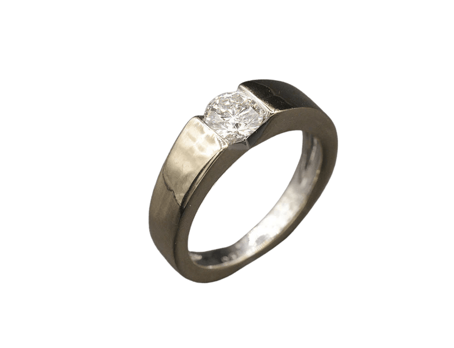 Bague 50 FRED - Bague Jonc or gris diamant 58 Facettes A10907