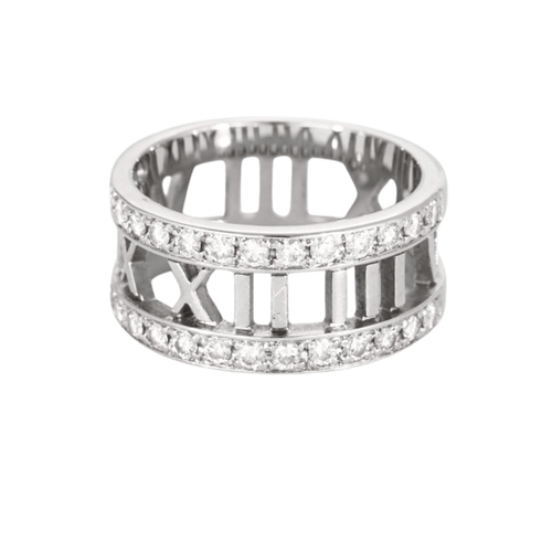 Bague 52 TIFFANY - Atlas - Bague Or blanc et Diamants 58 Facettes DDV8241-3-52
