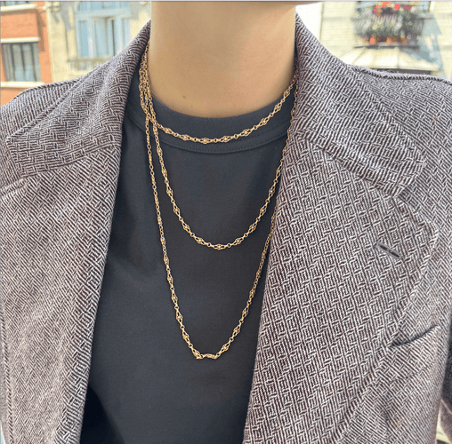 Victorianische Sautoir-Halskette aus 18k (750) Gold 58 Facettes