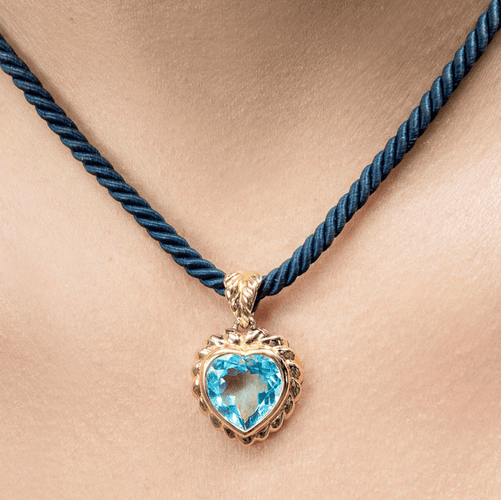 Collier Fred - Collier pendentif cœur en or jaune et topaze bleue 58 Facettes 210007