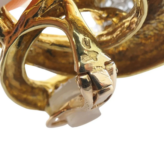 Boucheron - Örhängen i gult guld, Platina och diamanter 