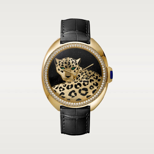 Montre CARTIER - Clé Bestiaire - Montre en or jaune et pierres précieuses 58 Facettes