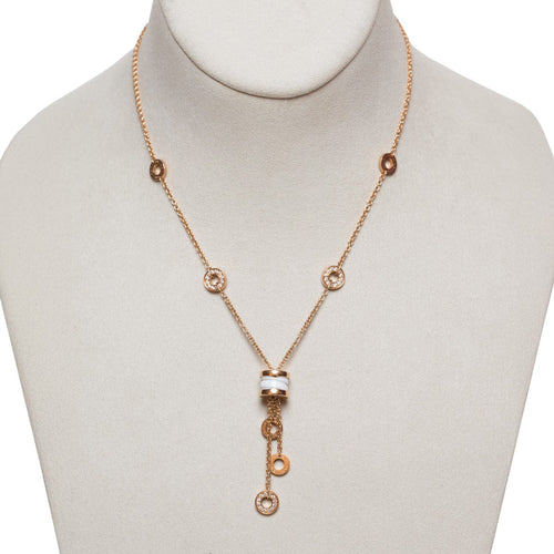 Collier Bulgari B.zero 1 - Collier en or rose 18K, diamants et céramique blanche 58 Facettes 2.19357