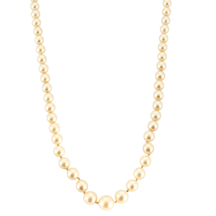 Collier Collier en or jaune et perles blanches 58 Facettes DV0778-1