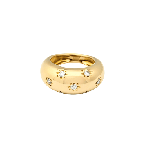 Bague 52 Bague étoiles or jaune et diamants 58 Facettes 30073