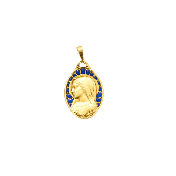 DROPSY - Medaille van de Maagd in goud en plique-à-jour email