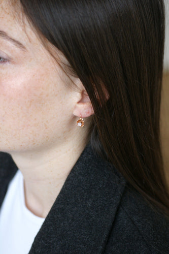 Cercei Cercei Cercei dormeuse tăietură veche pernă din aur roz și diamante 58 Facettes