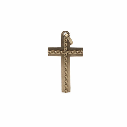 Pendentif Pendentif croix torsadée en or jaune 18K 58 Facettes REF2318