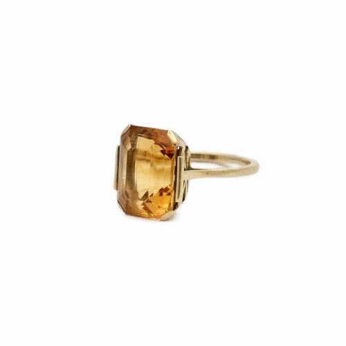 Bague 53 Bague citrine taille émeraude en or jaune 18K 58 Facettes REF2373-95