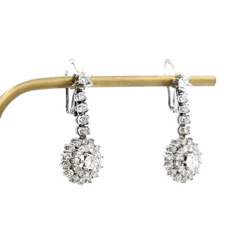 Boucles d'oreilles Paire de pendants d’oreilles articulés en diamants taille brillant 58 Facettes REF2397-119