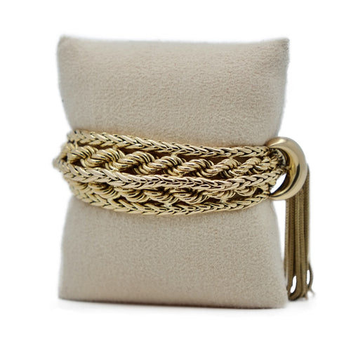 Bracelet Pierre Sterlé - Bracelet souple à maille palmier et corde 58 Facettes REF23124CF-156