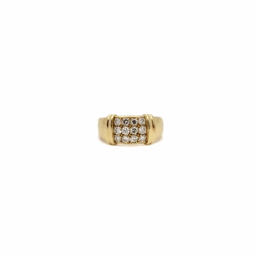 Bague 52.5 Bague bandeau pavée de diamants en or jaune 18K 58 Facettes REF24089-252