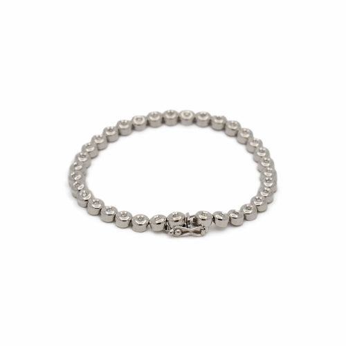 Bracelet Bracelet tennis en or gris 18k et diamants 58 Facettes REF24060-223
