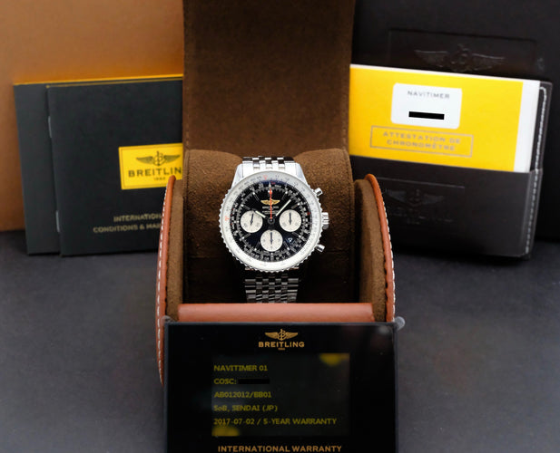 Breitling Navitimer 01 AB0120 Saat - 43 mm çelik otomatik saat 58 Facettes BTL/NVT/072
