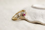 Ring 58 Openwork ring with yellow gold surround and rubies, diamonds 58 Facettes 3747
