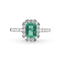 Bague Bague en or blanc 18 kt avec émeraude 0,98 ct et diamants 58 Facettes 17923