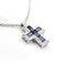 Collier Collier - Croix en or blanc avec saphirs et diamants 58 Facettes 14478