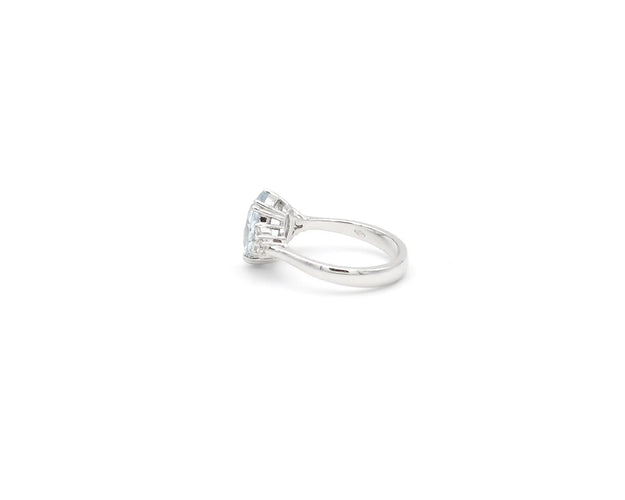 Bague Bague en or blanc 18 ct avec aigue-marine 3,03 ct et diamants 0,21 ct 58 Facettes 14356