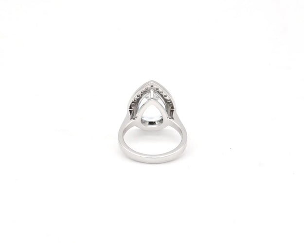 Bague 54 Bague en or blanc 18 ct avec aigue-marine 3,63 ct et diamants 0,66 ct 58 Facettes 14262