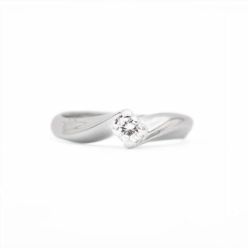 Bague Bague solitaire en or blanc 18 carats avec diamant 0,20 ct 58 Facettes 17415