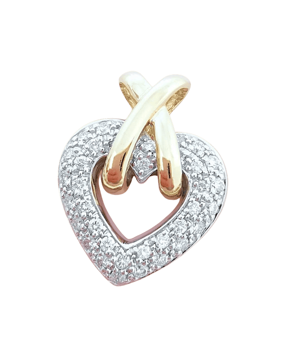 Pendentif Pendentif coeur diamants or blanc et jaune 58 Facettes AA 1675