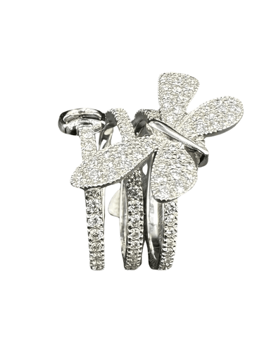 Bague 55 GUCCI. Collection "Flora", bague en or blanc 18K et diamants 58 Facettes